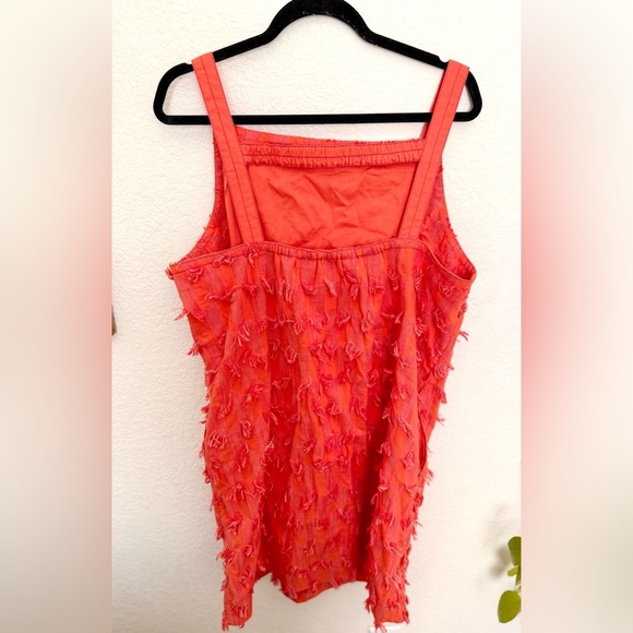 Anthropologie Textured Shift Dress Boho Open Back Cover Up Beach Embroidered - Picture 8 of 9